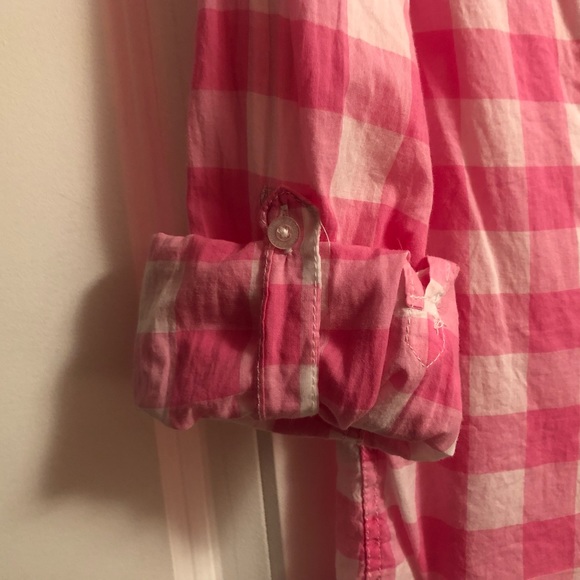 Aeropostale Pink and White Plaid Button Down - Picture 4 of 5